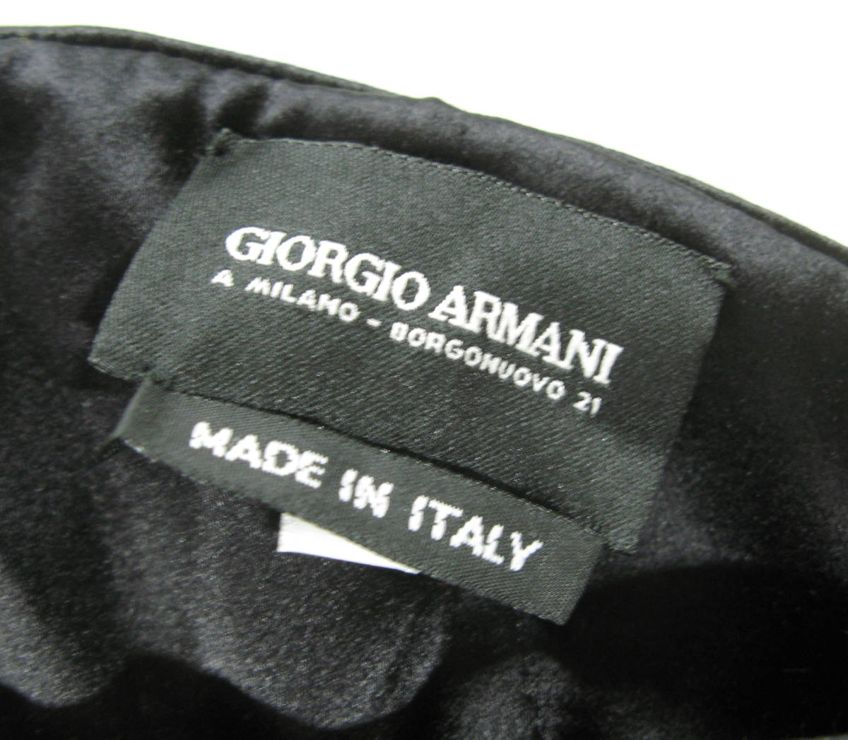 GEORIGIO ARMANI ジョルジオ アルマーニ 別珍切替 シルク ワンピース 40 黒 （ GEORIGIO ARMANI SILK DRESS 40 MADE IN ITARY_画像7