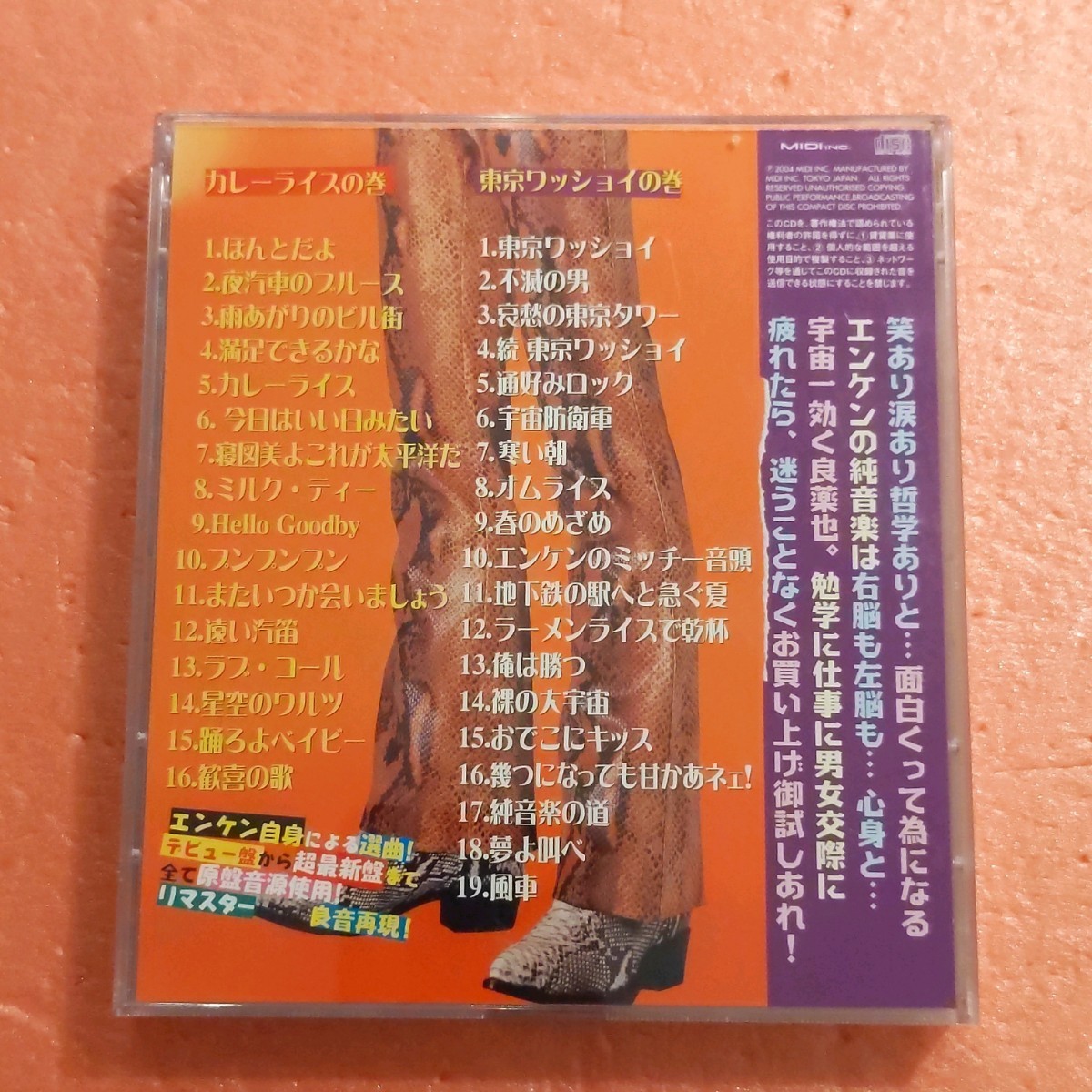 2CD 帯付 遠藤賢司 純音楽一代 遠藤賢司厳選名曲集 CD 2枚組 カレーライス 満足できるかな 雨あがりのビル街 夜汽車のブルース 不滅の男_画像3