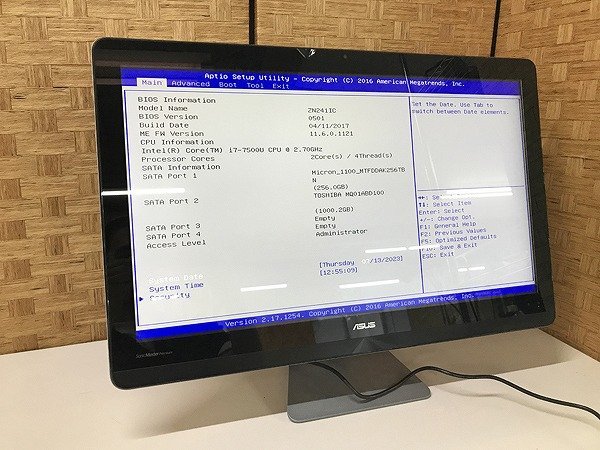 LNE84157SGM ASUS 一体型PC ZN241IC Core i7-7500U メモリ8GB HDD1TB