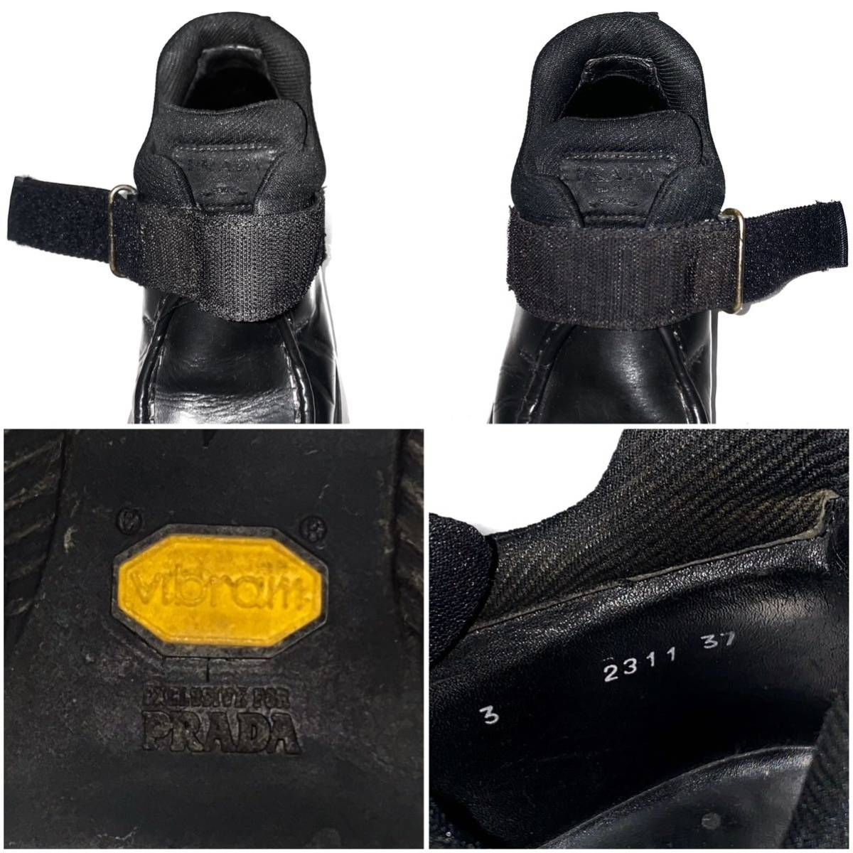 PRADA プラダ ベルクロ テープ ローファー レザー シューズ 本革 靴