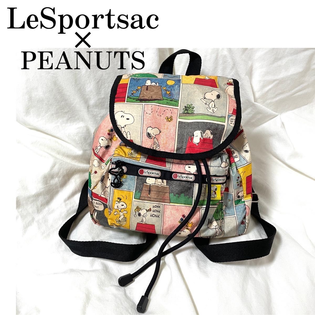 希少【LeSportsac×PEANUTS】スヌーピー コミック柄 ミニリュック