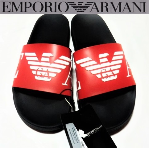 * new goods!! EMPORIO ARMANI Ricci . stylish!! presence eminent *X4PS06 somewhat waru adult now when!!. up *. remarkable!EA Eagle Logo sandals <43>