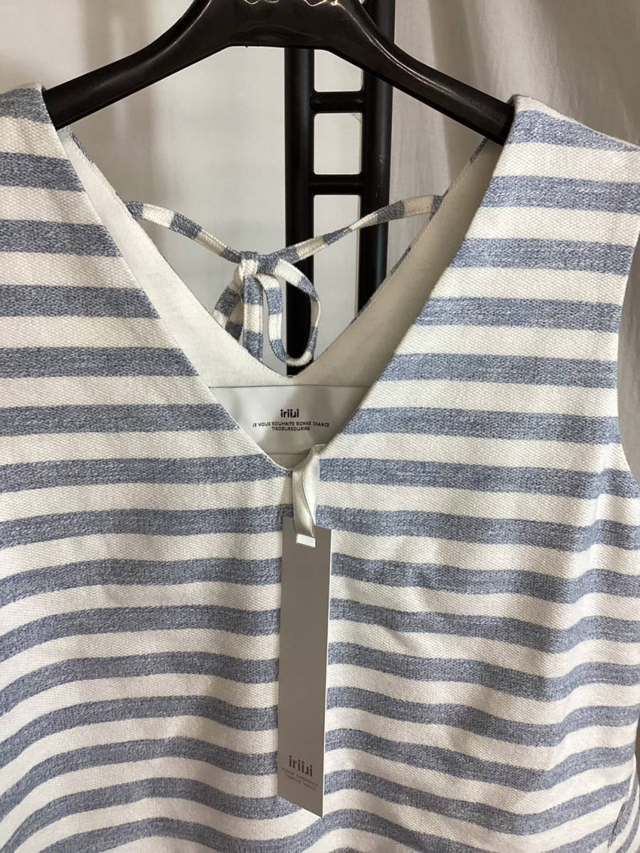  new goods iriiri lady's no sleeve border T-shirt size 2( approximately M) regular price tax included 19800 jpy -82%OFF 3000 jpy last price!!