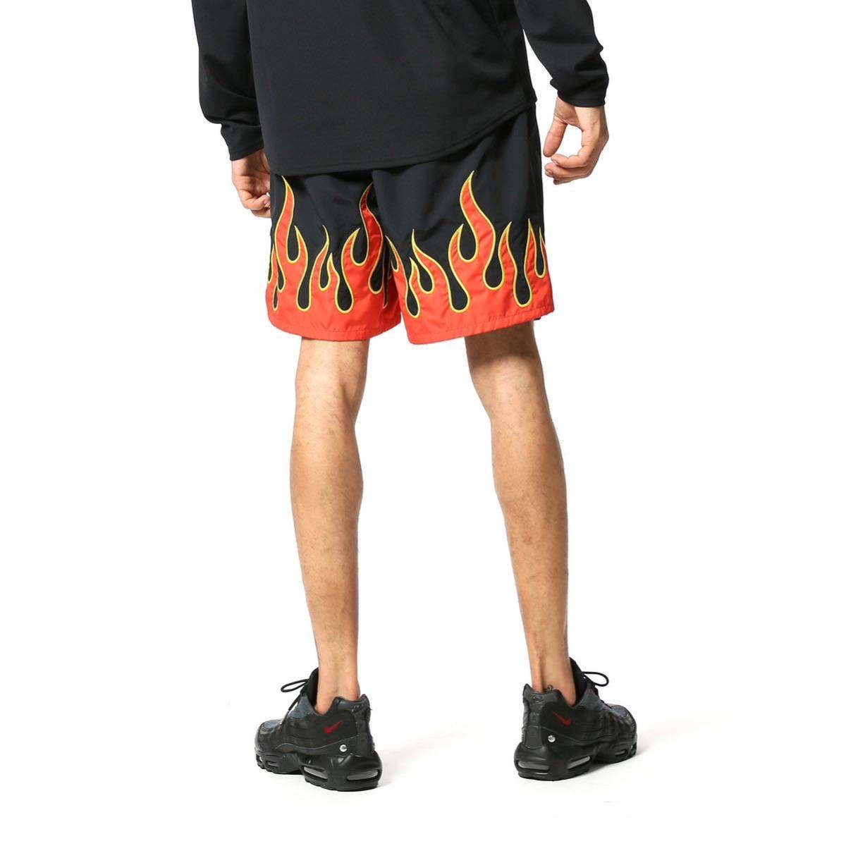 【良品】 FCRB f.c real bristol エフシーレアルブリストル SOPHNET ソフネット FIRE FLAME SHORTS ショーツ ショートパンツ RED S レッド_画像5