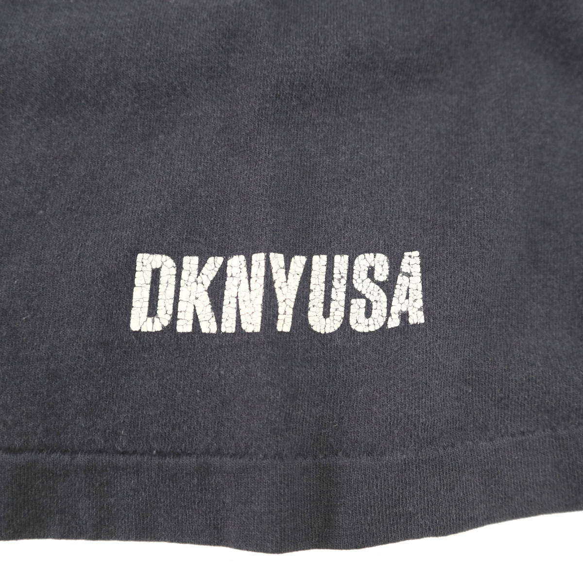  винтаж  90s～ dkny jeans  рукав   принт   макет  гриф  t рубашка   USA пр-во    длинный рукав   ...T ...  Америка  navy  синий   спорт  ...