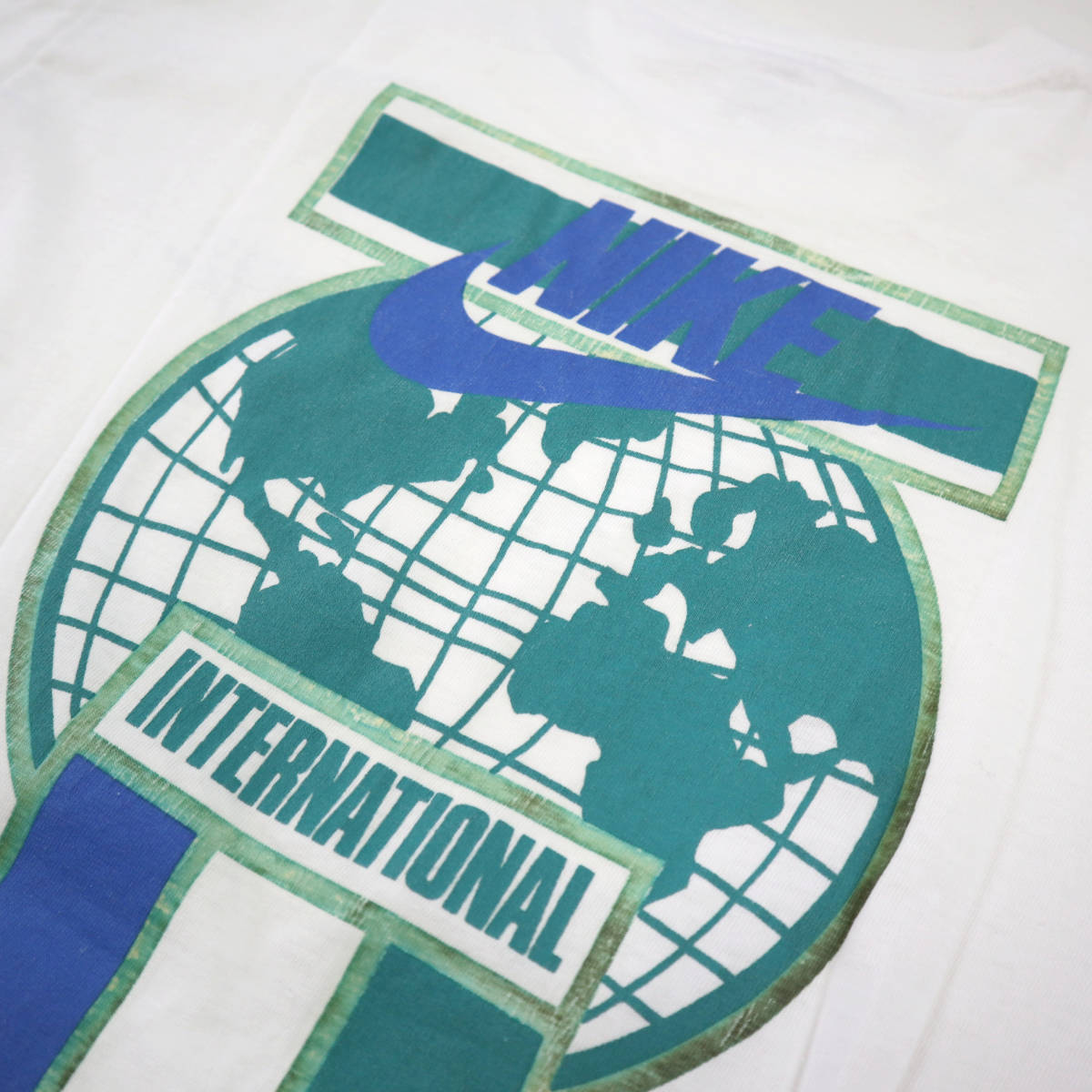 ビンテージ 90s nike international 両面 プリント Tシャツ M USA製 old vintage ナイキ オールド 長袖 ロンT 銀タグ sport スポーツの画像3