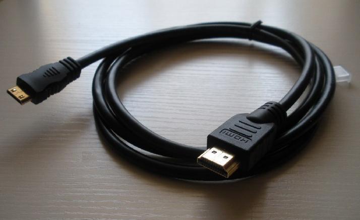 送料無料　Mini HDMI to HDMI 1080P 変換ケーブル オスーオス V1.3 HDMI Type C 1.5m ブラック_画像1