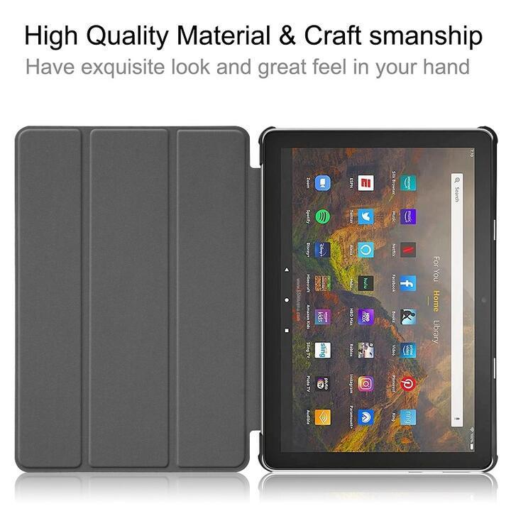 Amazon Fire HD8/HD8 Plus 2022/20用 PU革 スマート カバー ケース 手帳型 三つ折り スタンド機能　レッド_画像4