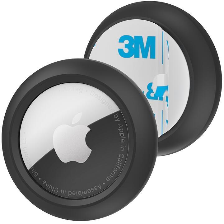 Apple AirTag用 3M 強力粘着 硬質PC内蔵 シリコンホルダーケースCompatible with Appleエアタグ アクセサリー 紫_画像7