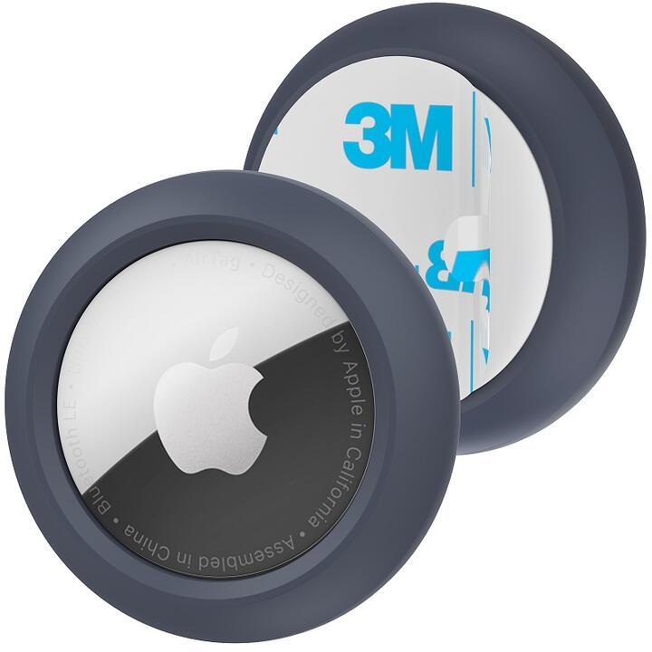Apple AirTag用 3M 強力粘着 硬質PC内蔵 シリコンホルダーケースCompatible with Appleエアタグ アクセサリー 紫_画像10