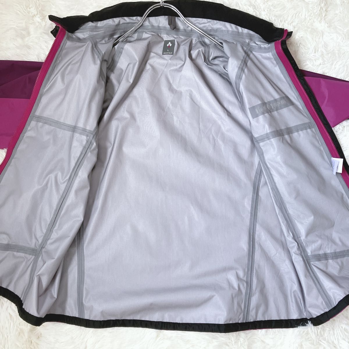 【極美品】モンベル サンダーパスジャケット 女性用L 旧モデル mont-bell 収納袋 大きいサイズ 防水透湿1128294