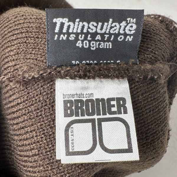 未使用品 00s BRONER シンサレート アクリル ニット キャップ ONE SIZE ブラウン 茶 Thinsulate ニット帽 deadstock 90s ビンテージ_画像4