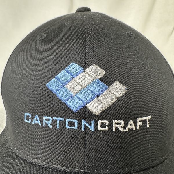 90s CARTON CRAFT コットン キャップ S-M ブラック 黒 ロゴ 帽子 FLEX FIT 80s 00s オールド ビンテージ_画像7
