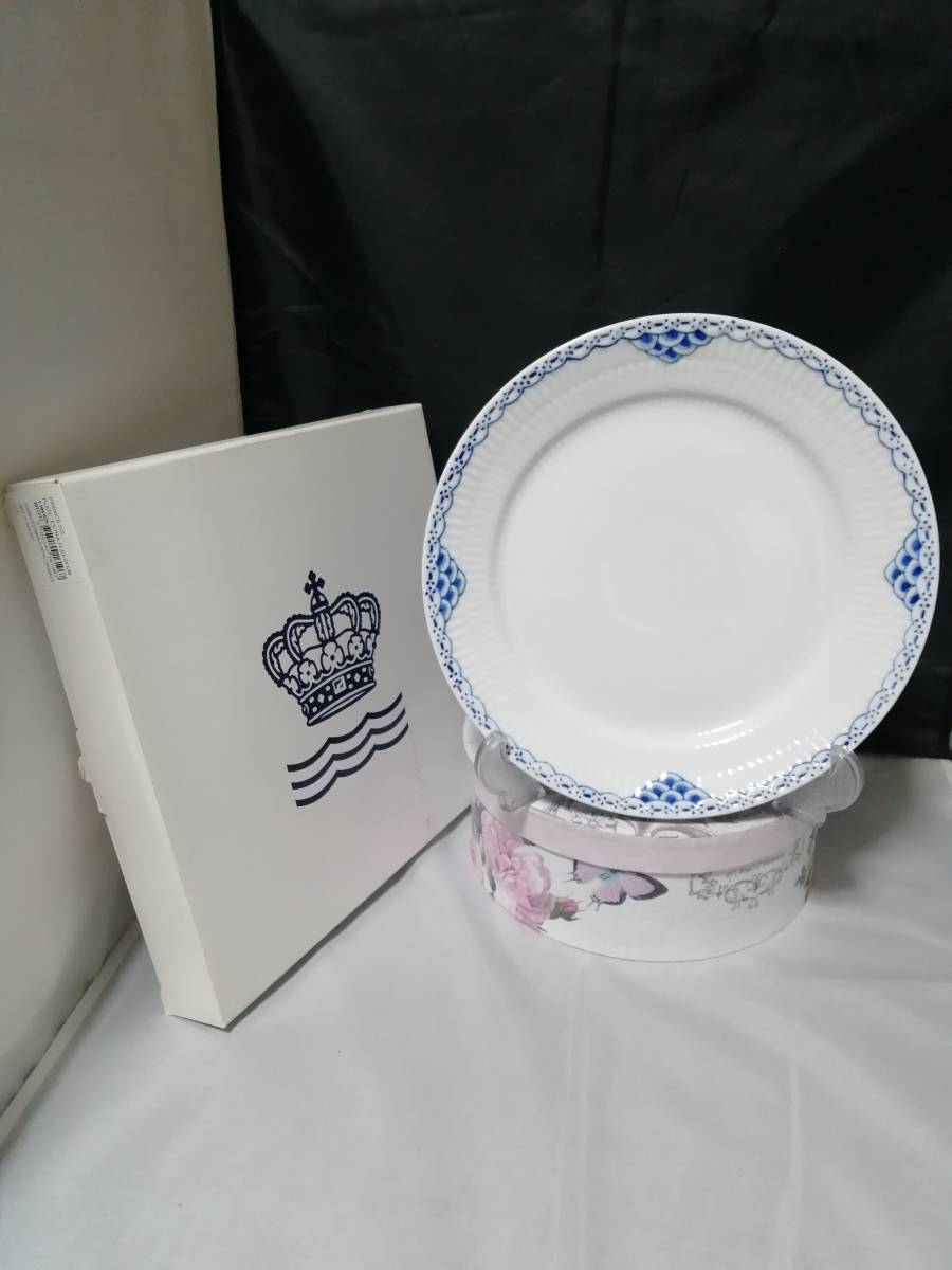 25CM 新品未使用◆自宅保管 ロイヤルコペンハーゲン プリンセス ブルー ディナープレート ROYAL A