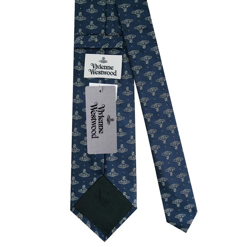  Vivienne Westwood галстук AW2022 модель S81050004 W00CH K410-NAVYBLUE примерно 8.5cmo-b Logo популярный высококлассный бренд мужской мужской 