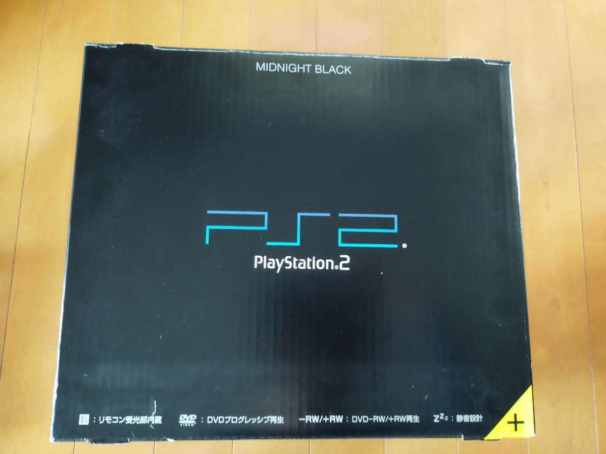 美品 SONY PS2 PlayStation2 プレステ2 本体1式 PS2 SCPH-50000 ミッドナイトブラック プレステ2　未開封説明書　本体同色コントローラー