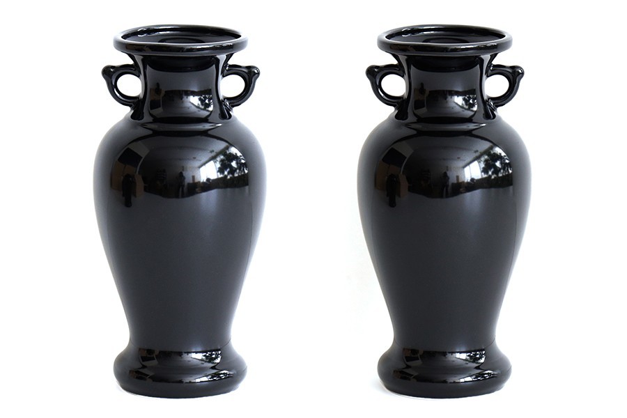 定番のお歳暮 陶器 国産 花瓶 供養 お墓参り お彼岸 お盆 仏壇 ■ 高さ21cm ■ 2本組 ■ 7寸 黒無地 ■ サギ ■ 仏具一般 定番のお歳暮 陶器 国産 花瓶 供養 お墓参り お彼岸 お盆 仏壇 ■ 高さ21cm ■ 2本組 ■ 7寸 黒無地 ■ サギ ■ 仏具一般