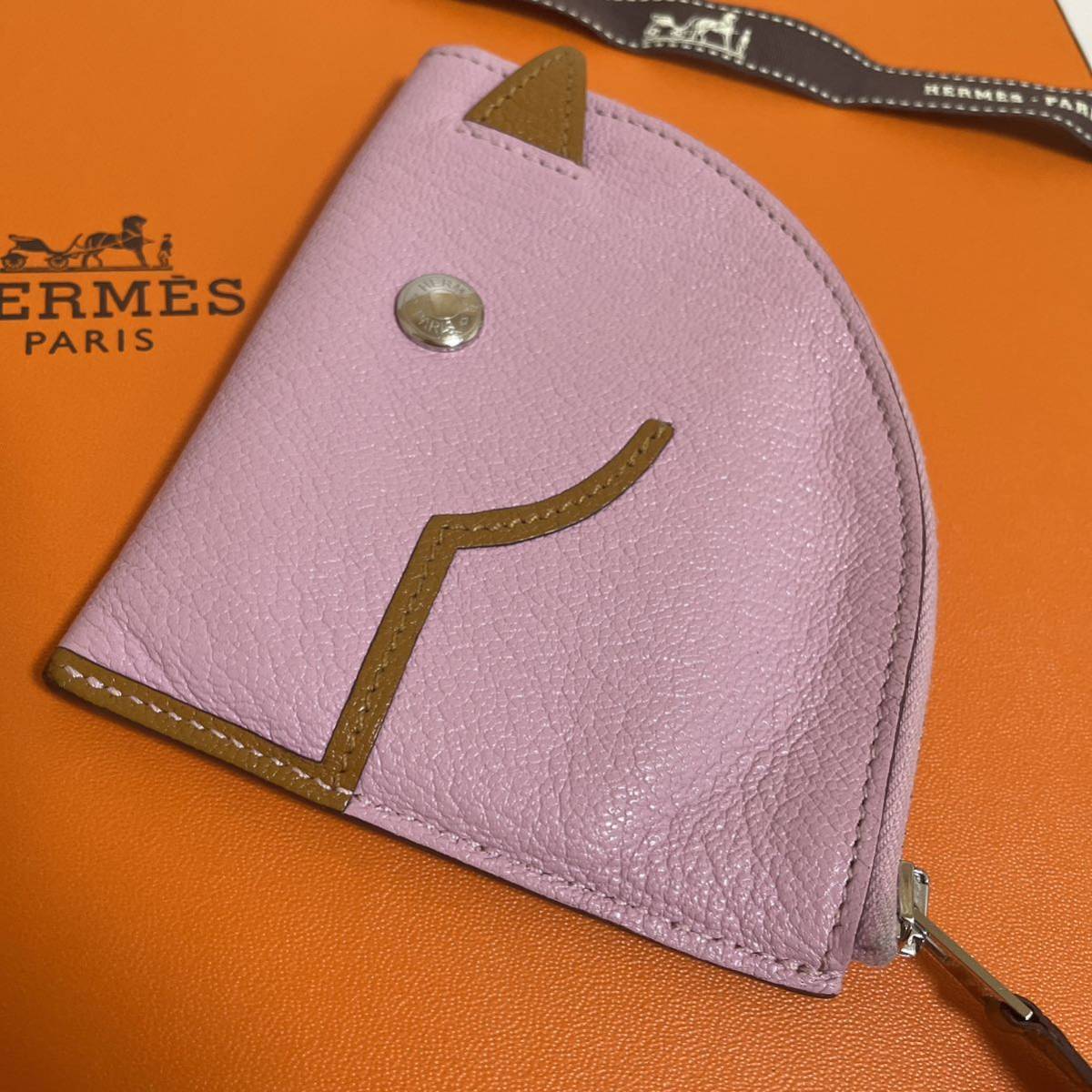 ★美品　HERMES　エルメス　パドック コインカードケース　ピンク　財布　馬_画像2