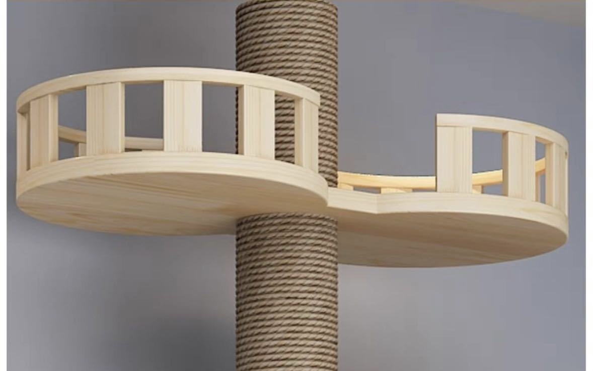 新入荷☆猫タワー木製 据え置き 木製のキャットツリーハウス 天井まで