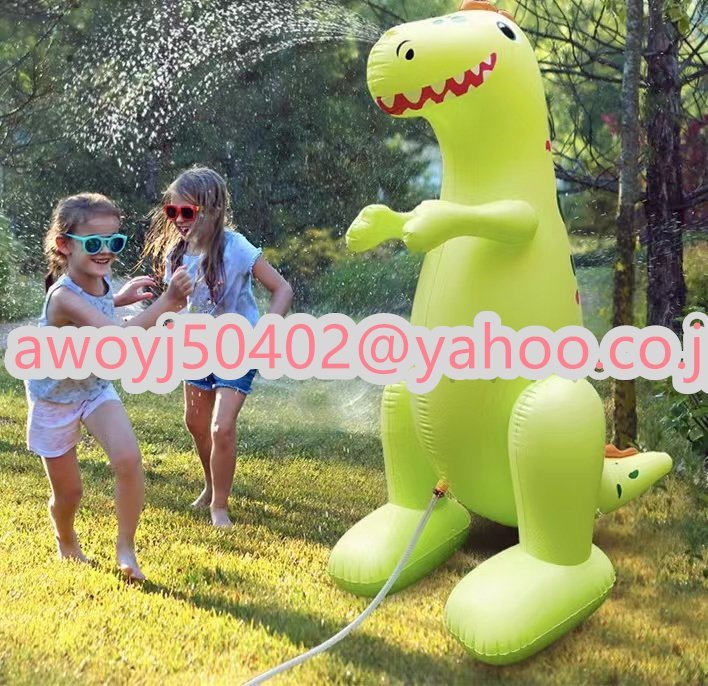 噴水恐竜 プール夏休み水遊び家庭用キッズ 子ども暑さ対策コンパクト自宅庭スプラッシュプールプレイマットシャワービニールプールの画像1