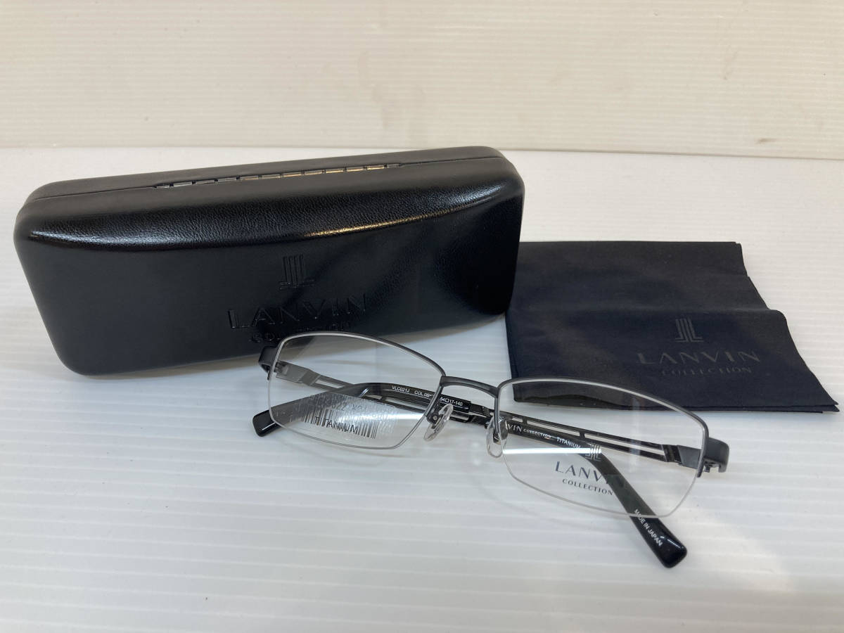 CZ0098a 未使用 LANVIN COLLECTION VLC030J COL.08E6 57ロ16-145 TITANIUM カラー:バーガンディ 眼鏡/メガネフレーム