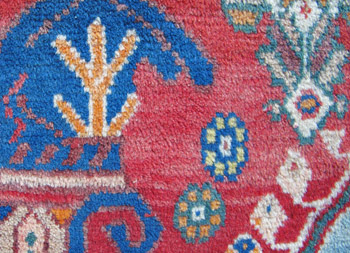 イラン製 ギャッベ 65×63cm 手織り ウール100％ 座布団サイズ ミニ ラグ チェアパッド（ZP-1341）_画像4