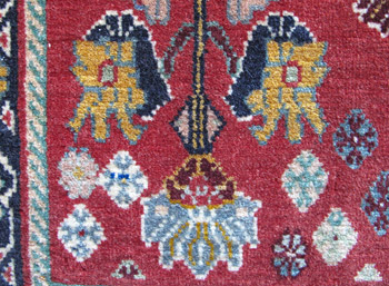イラン製 ギャッベ 58×61cm 手織り ウール100％ 座布団サイズ ミニ ラグ チェアパッド（ZP-1336）_画像4