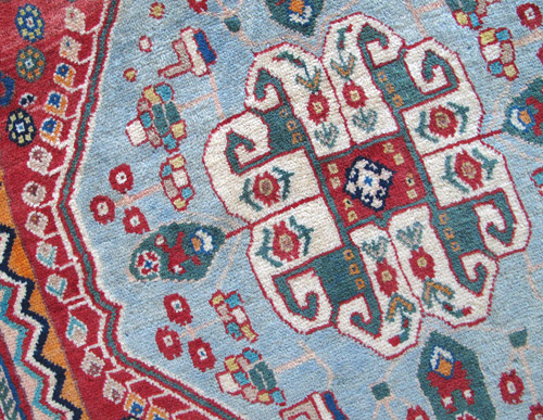イラン製 ギャッベ 65×63cm 手織り ウール100％ 座布団サイズ ミニ ラグ チェアパッド（ZP-1341）_画像3