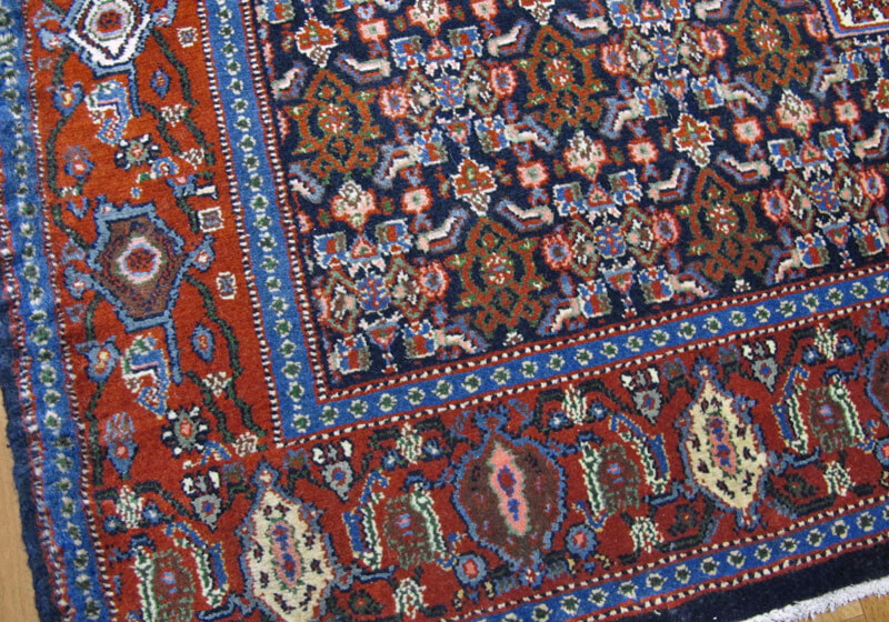 トライバルラグ イラン・サナンダジ産 205×140cm ペルシャ絨毯 手織り リビング ダイニング ラグ(FL-4032)_画像5