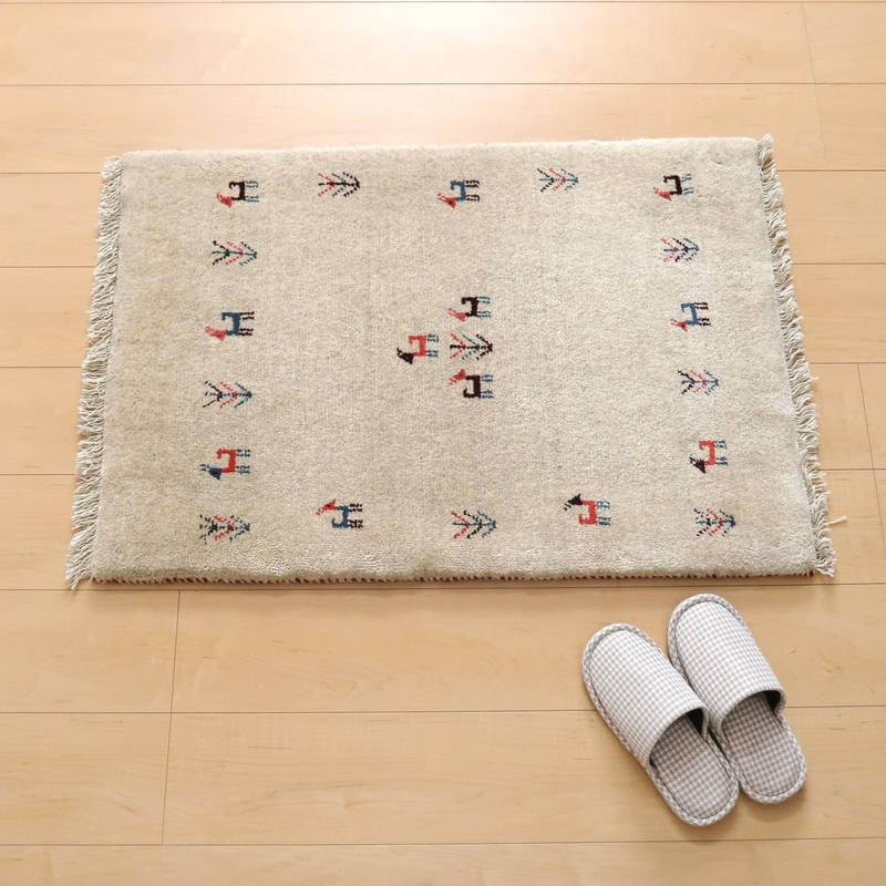 今年人気のブランド品や ラグ ウール 玄関マット 手織り 93×64cm 絨毯