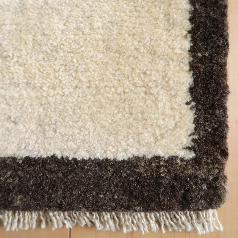 くらしを楽しむアイテム ラグ ウール 玄関マット 手織り 87×58cm 絨毯