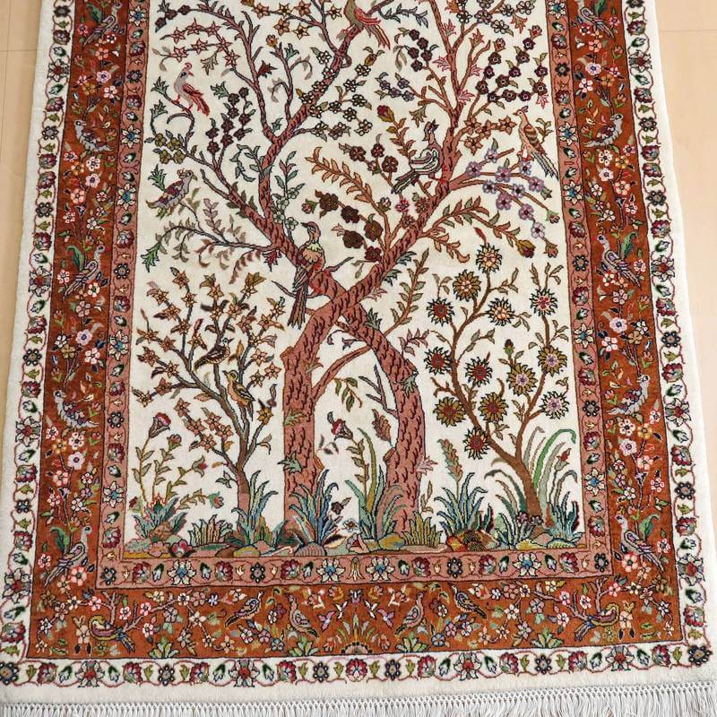 ペルシャ絨毯 イラン・ビジャー産 159×105cm 手織り ウール・シルク アクセントラグ ラグマット 本物 (品番:FM-22007)_画像5