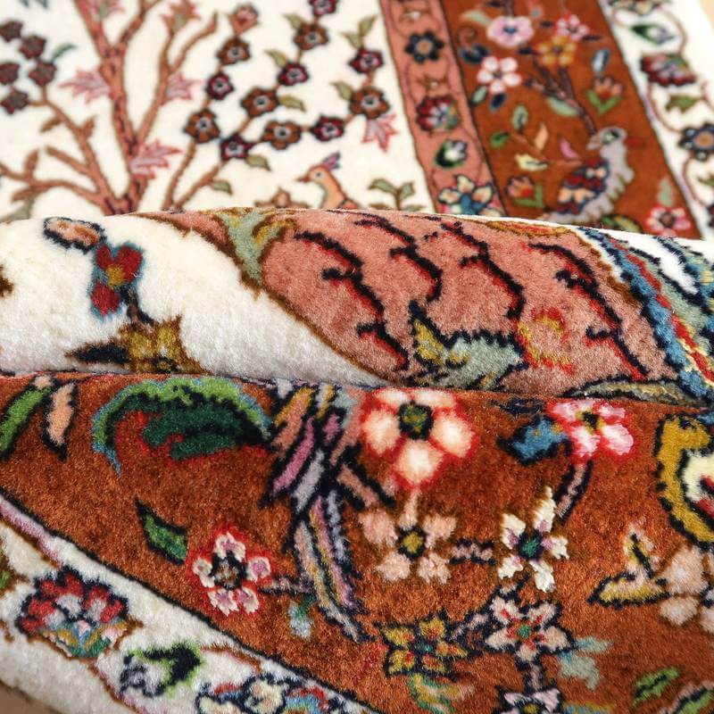 ペルシャ絨毯 イラン・ビジャー産 159×105cm 手織り ウール・シルク アクセントラグ ラグマット 本物 (品番:FM-22007)_画像9