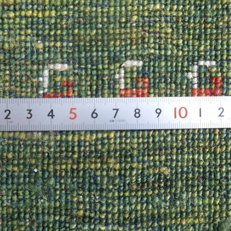 プレミアムギャッベ 絨毯／ホシナマイ（カシュクリ） 94×63cm イラン産 ギャベ 手織り 玄関マット ウール ラグ ラグマット（HSS-72622）_画像6