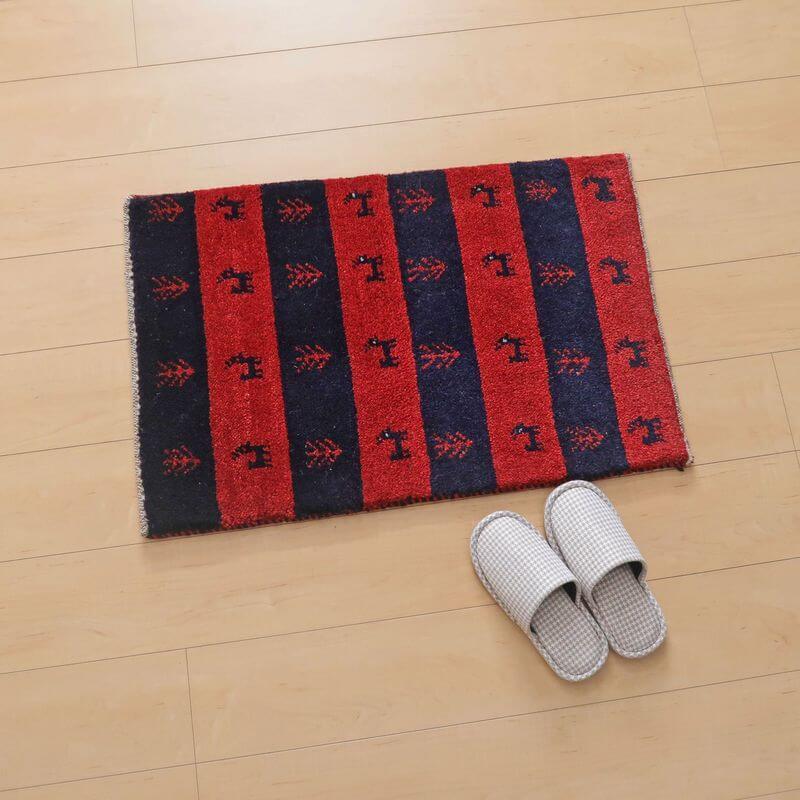 イラン製 ギャッベ ゾランヴァリ 79×52cm 手織り ウール 玄関マット ラグ 絨毯 ラグマット（ZSS-10776）_画像2