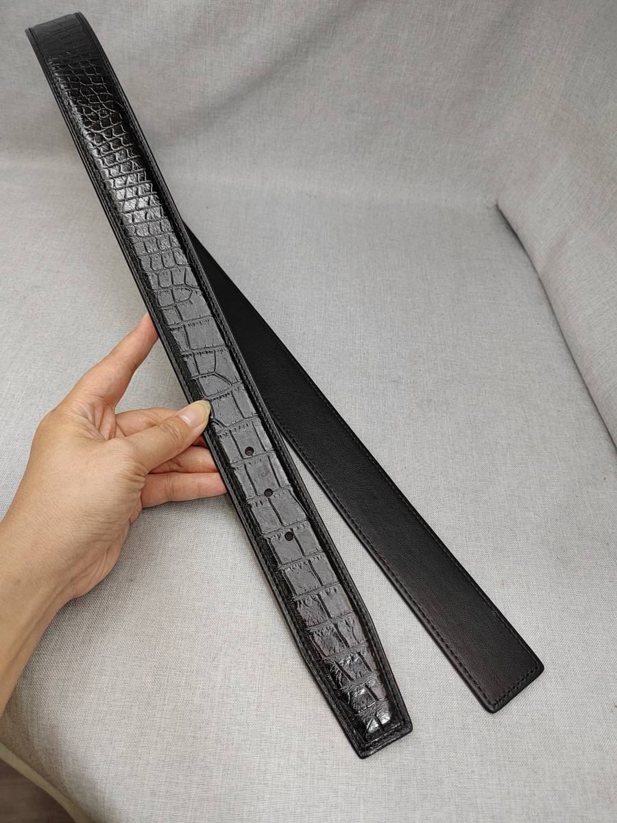 超可爱の クロコダイル 本革 ワニ革 メンズベルト レザー 仕事 サイズの選択100-125cm 3.8cm 男性用 ビジネス 腹革使用 紳士用ベルト 黒 超可爱の クロコダイル 本革 ワニ革 メンズベルト レザー 仕事 サイズの選択100-125cm 3.8cm 男性用 ビジネス 腹革使用 紳士用ベルト 黒