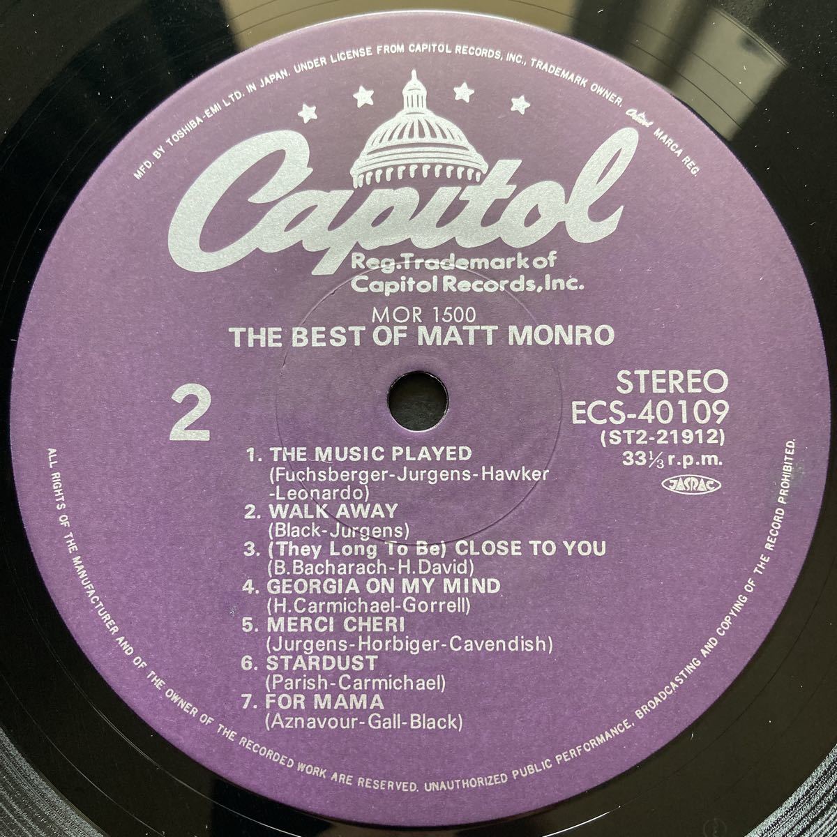 LP MATT MONRO / THE BEST OF MATT MONRO_画像10