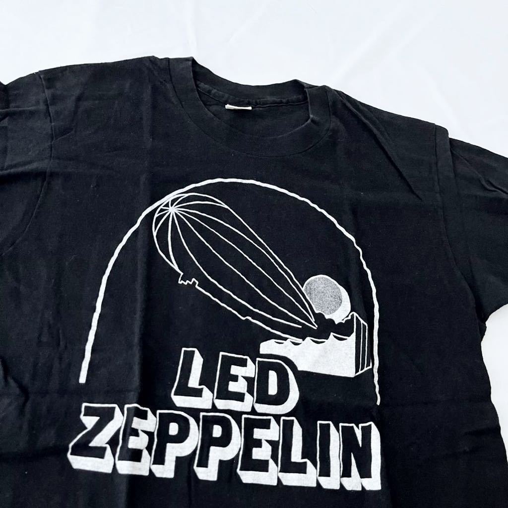 80's LED ZEPPELIN Tシャツ USA製 HANES 三角タグ 黒ボディ 当時物