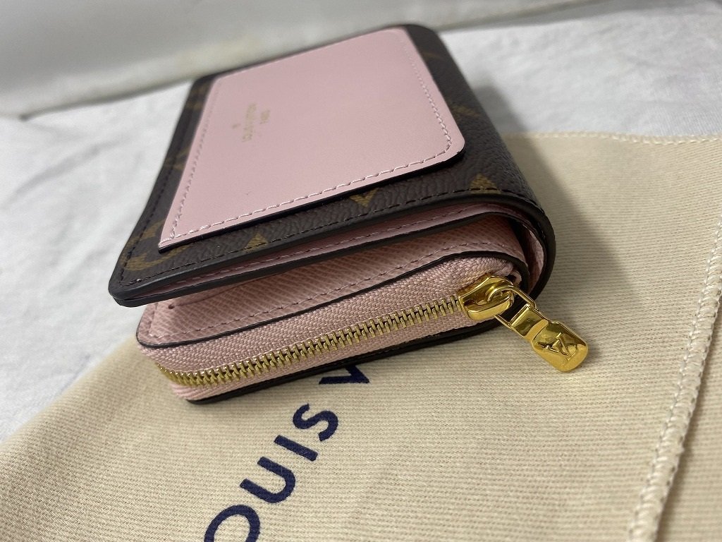 ■超綺麗【LOUIS VUITTON ルイヴィトン モノグラム M82378 ポルトフォイユ・ルー ローズバレリーヌ 最新RFID コンパクト財布 箱 保存袋付き_画像3