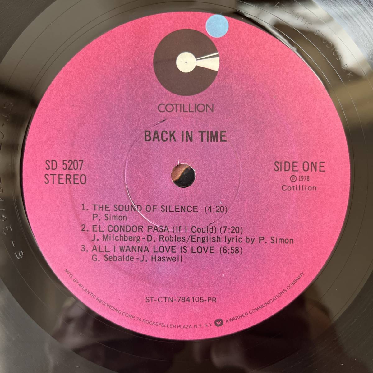 US盤　プロモ　LP Back In Time Back In Time SD 5207 シュリンク_画像3