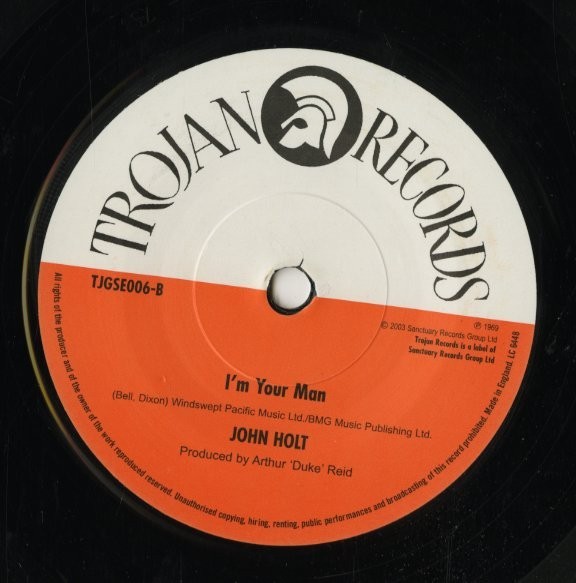 03年 UKプレス盤 John Holt - Ali Baba / I'm Your Man [Trojan Records TJGSE006] Reggae Rock Steady 69年録音 Duke Reid 45RPM_画像2