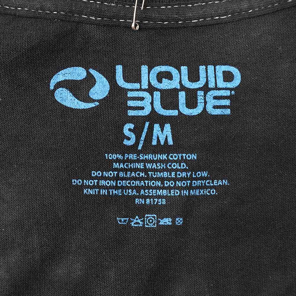 リキッドブルー LIQUID BLUE 00's 2000年代 タイダイ染め プリントTシャツ 大きめ 美品 スカル 古着 (-9636) 黒 / ブラック SM_画像3