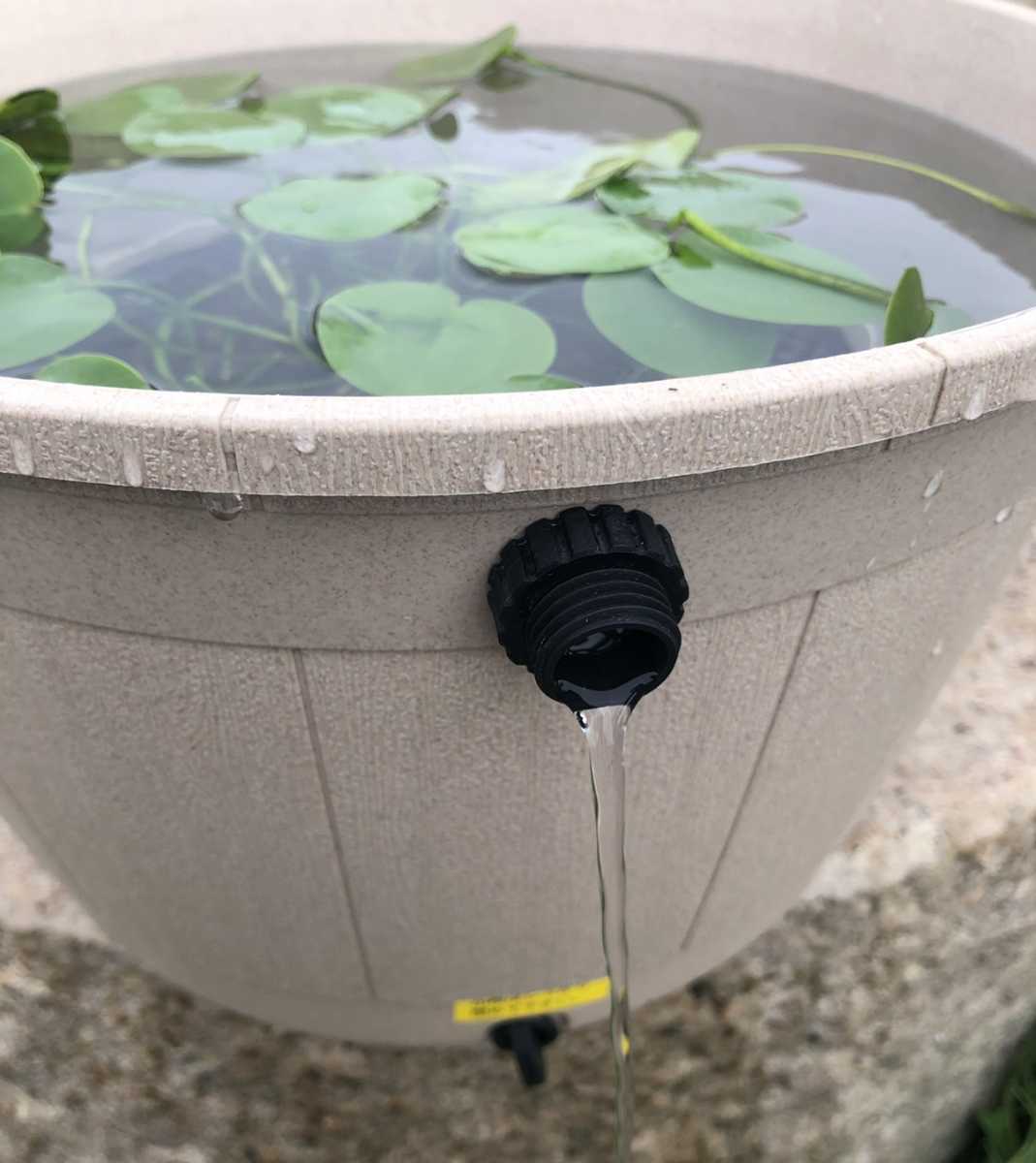  front door biotope optimum! Smart valve overflow measures ending water lily pot [ small ] natural beige 1 piece 