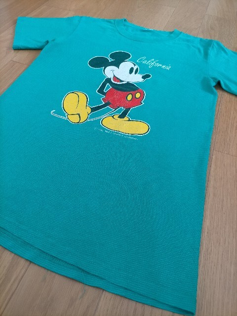 90s USA製 ビンテージ Velva Sheen MICKEY MOUSE ベルバシーン ミッキーマウス ボーダー柄 Tシャツ Ｍ程度 ★古着ミニードナルドの画像4