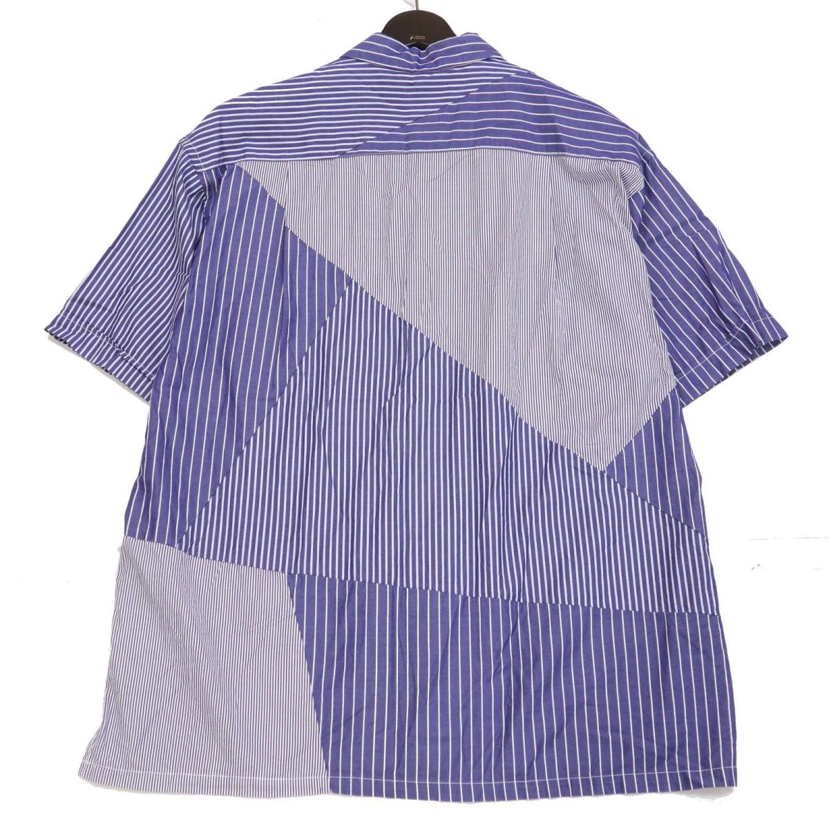 21SS* JOSEPH HOMMEjosef Homme spring summer short sleeves patchwork stripe shirt Sz.46 men's regular price 2.5 ten thousand * I3T00309_6#A