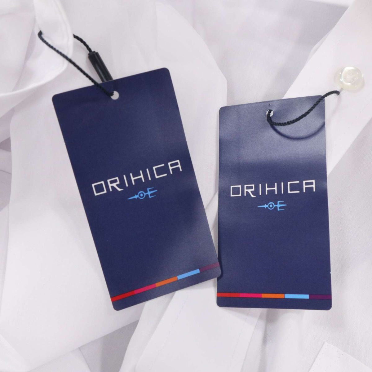 【新品 未使用】 ORIHICA オリヒカ 形態安定 抗菌防臭★ 長袖 シャツ ワイシャツ 2枚セット Sz.LL　メンズ 白 ビジネス　I3T00505_7#C_画像5