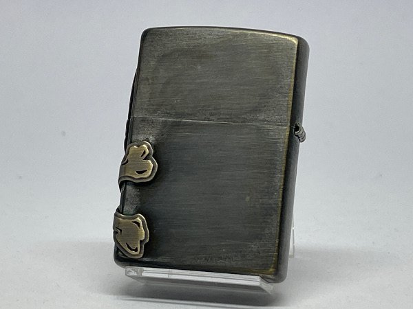 送料無料 ZIPPO[ジッポー]三面連続加工 スカルメタル SKULL METAL ブラス古美 2AB-SKULL_画像3