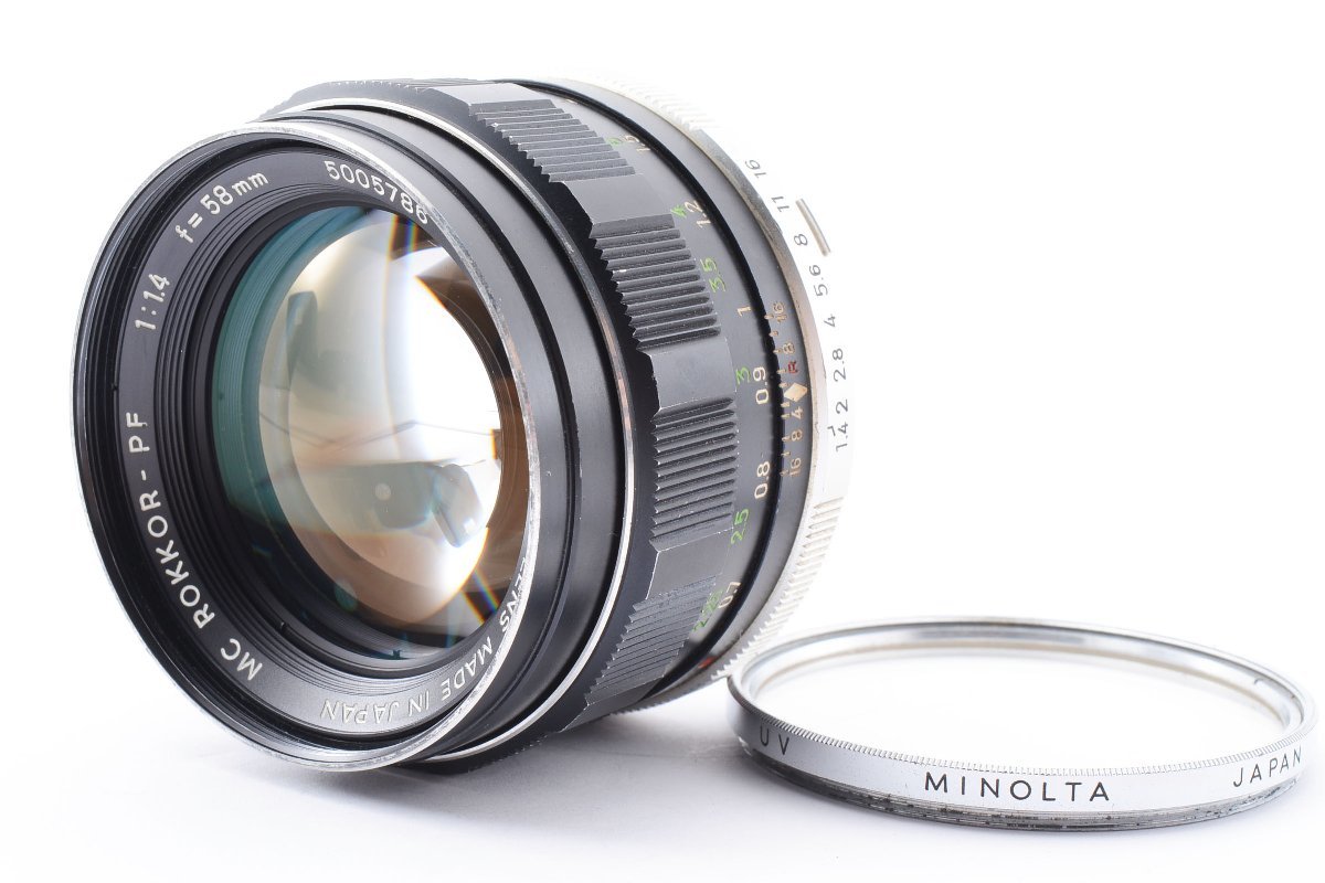 A良品】ミノルタMinolta MC ROKKOR-PF 58mm F/1.4 大口径高級単焦点