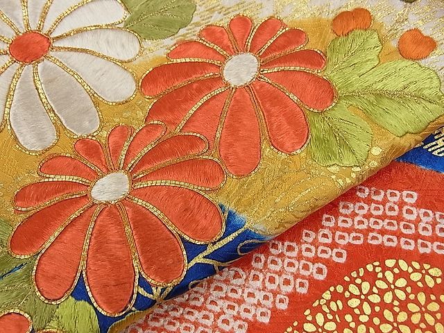 振袖 駒刺繍 吉祥花文 金彩 逸品