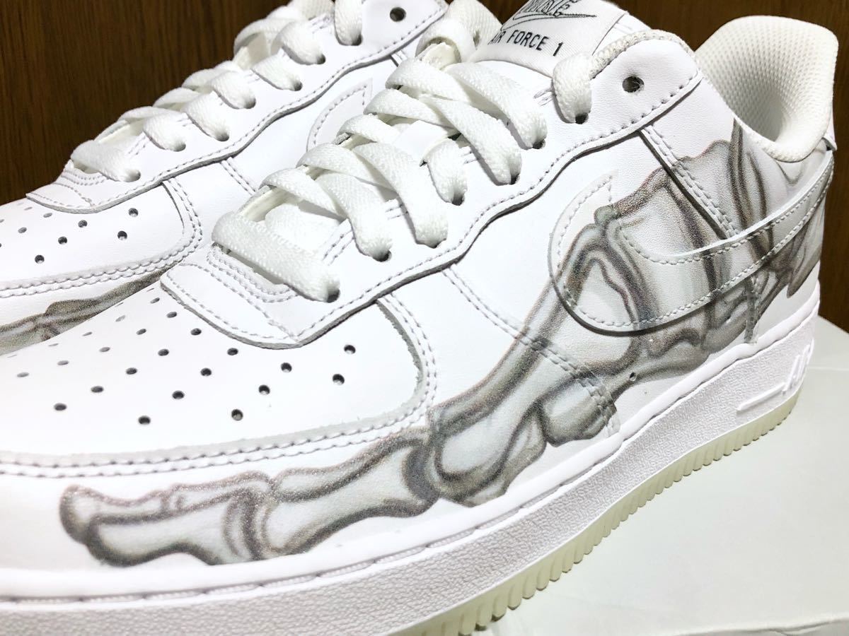 18年製 NIKE AIR FORCE 1 SKELETON QS ナイキ エアフォース スケルトン HALLOWEEN ハロウィン 骨 AF1【BQ7541-100】WHITE ホワイト 白 US8_画像3